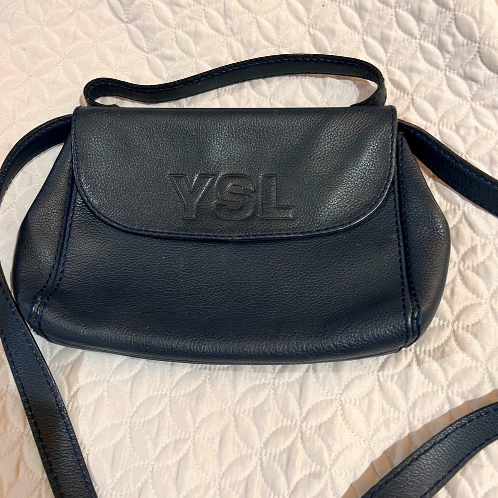 Authentic YSL handbag crossbody navy ,leather
